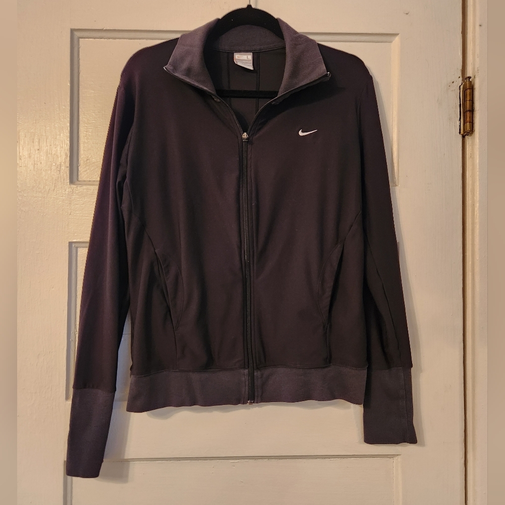 Nike Women's Jacket, Dry-Fit Zip Up Black, Sz Large, Athletic, Yoga, Athleisure